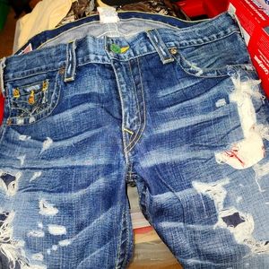 Men's True Religion jeans size 38/34 distressed jeans